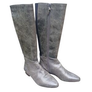 G.I.L.I. Gray Chandra Leather Boots Suede Finish. Sz 7.5